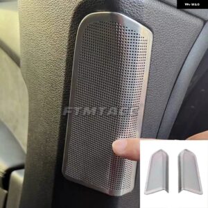 アウディ Q8 2019 2020-2022 車ドア オーディオ スピーカー カバー スピーカー パッド トリム フレーム ステッカー ステンレス インテリア アクセサリー - B-pillar