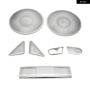 ステンレス 製車ドア スピーカー Aピラー インナー ドアハンドル 読書灯 オーディオ ホーンカバー トリム フォルクスワーゲン ビートル 2013-2018 - ALL Silver