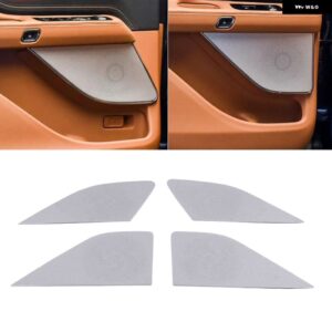 リンカーン アビエーター 2020 2021 カー スタイリング ステンレス カードア オーディオ スピーカー オートツイーター 装飾 カバー トリム 3D ステッカー - Sliver6