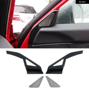 ホンダ シビック 11代目 2022 2023 車 ダッシュボード エアベント カバー ドア スピーカー ホーン オーディオ 装飾 ステッカー フレーム アクセサリー - Carbon Fibre Style