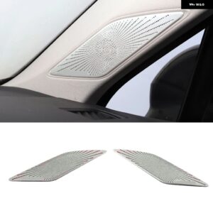VW フォルクスワーゲン トゥアレグ CR7 2017-2019 車ドア スピーカー サウンド クローム スピーカー カバー トリム フレーム ステッカー インテリア - blue