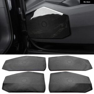 VW フォルクスワーゲン トゥアレグ CR7 2017-2019 車ドア スピーカー サウンド クローム スピーカー カバー トリム フレーム ステッカー インテリア - black