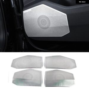 VW フォルクスワーゲン トゥアレグ CR7 2017-2019 車ドア スピーカー サウンド クローム スピーカー カバー トリム フレーム ステッカー インテリア - White