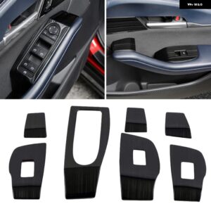 マツダ CX-30 CX30 2020 2021 ブラック インテリア ミドル パネル センター コントロール カバー トリム カーアクセサリーモールディングガーニッシュLHD - Black Steel10