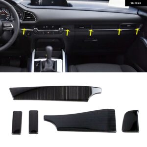 マツダ CX-30 CX30 2020 2021 ブラック インテリア ミドル パネル センター コントロール カバー トリム カーアクセサリーモールディングガーニッシュLHD - Black Steel13