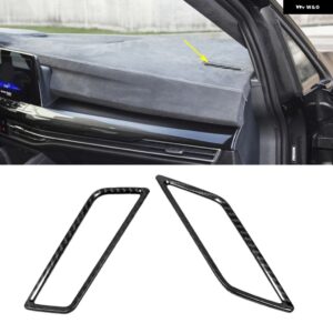 カーボン インテリア フォルクスワーゲン VW ゴルフ 8 MK8 2020 2021 LHD ウォーターカップカバー エアベント ウィンドウリフト スイッチ パネル トリム - Black Steel11