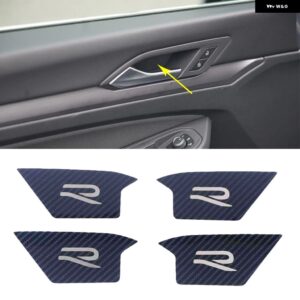 カーボン インテリア フォルクスワーゲン VW ゴルフ 8 MK8 2020 2021 LHD ウォーターカップカバー エアベント ウィンドウリフト スイッチ パネル トリム - Black Steel2