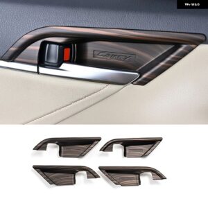 ステアリングホイール ボタン フレーム ギアヘッドノブカバー センターストリップ インテリア ステッカー ABSゴールデンウッド トヨタ カムリ2018 2019 2020 - Peach Color6