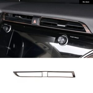 ステアリングホイール ボタン フレーム ギアヘッドノブカバー センターストリップ インテリア ステッカー ABSゴールデンウッド トヨタ カムリ2018 2019 2020 - Peach Color14