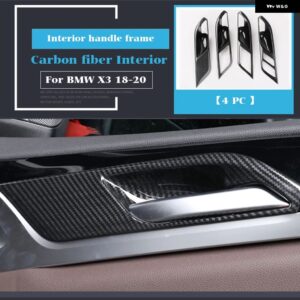 ABSカーボン BMW X3 G01 X4 G02 2018-20 車用 ギア シフト オート トリム デコレーション マルチメディアノブ フレーム カバー LHD - Carbon fiber Style6