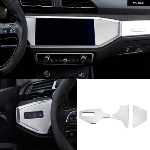 3個 ステンレス カーアクセサリー アウディ Q3 2019 2020 車 ダッシュボード 装飾 カバー トリム ステッカー カー スタイリング - Stainless white