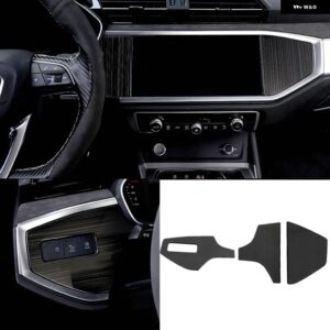3個 ステンレス カーアクセサリー アウディ Q3 2019 2020 車 ダッシュボード 装飾 カバー トリム ステッカー カー スタイリング - stainless black