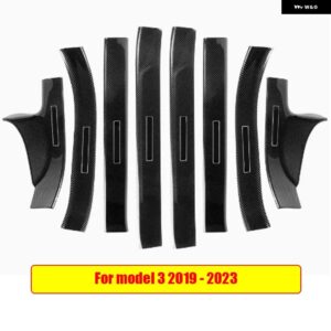 8個 ABS カーボン 車ドアシル スカッフプレート ガード プロテクター カバー トリム TESLA モデル3 Y MODEL3 2019-2023 MODELY 2021 22 - For Model 3