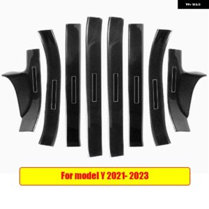 8個 ABS カーボン 車ドアシル スカッフプレート ガード プロテクター カバー トリム TESLA モデル3 Y MODEL3 2019-2023 MODELY 2021 22 - For Model Y