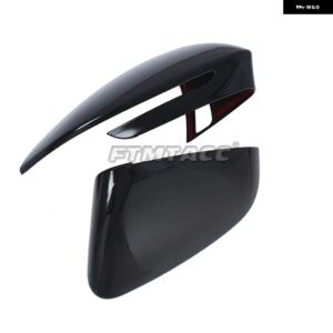 ABS カーボン リアビューサイドドアミラー ストリップレインアイブロウ トリム バックミラー カバー フォルクスワーゲン VW ID.4 ID4 2021 - 23 - Glossy Black5