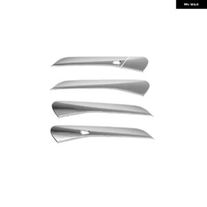 ABSクロームカーボン ドアハンドル カバー ドアハンドル アウター ボウル トリム フォルクスワーゲン ID.4 ID4 2021 - 23 LHD - Glossy Silver