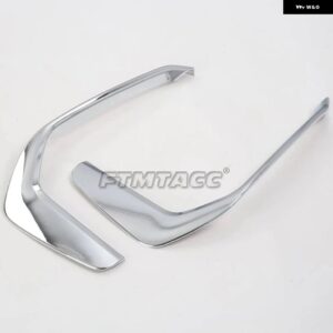 アウディ A6 C8 2019 - 22 ABS フロント バンパー フォグランプ ランプ アイリッド アイブロウ ストリップ カバー トリム アクセサリー 2個 - Bright silver