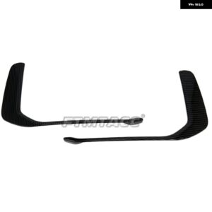 アウディ A6 C8 2019 - 22 ABS フロント バンパー フォグランプ ランプ アイリッド アイブロウ ストリップ カバー トリム アクセサリー 2個 - ABS carbon fiber