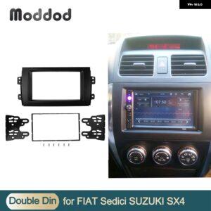 ダブルDINフェイシアSUI SX4 FIAT SEDICI ラジオ DVD ダッシュボード ステレオ パネル ダッシュ マウント インストール トリム キット フレーム ベゼル - 173x98mm
