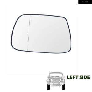 サイドバックミラー ヒーター付きガラスヒーター 曇り止め 霜取り機能付きドアフラットウィングミラー ジープ グランド チェロキー 2005-2010 - white left side