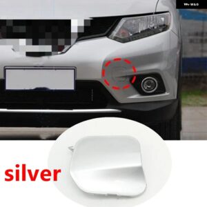 車用フロント バンパー トレーラーアイキャップ リッド 牽引フックカバー 日産 X-TRAIL XTRAIL T32 ROGUE 2014 2015 2016 - 1PCS-SILVER