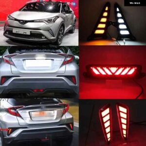 トヨタ C-HR CHR 2016 - 19 ターンイエローシグナル DRL 車用 LED デイタイム ランニングライト デイライトリアブレーキランプ付き - More Discount For 3