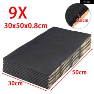 9個/12個 10/8/6/3MM 車用サウンドマット 防音 遮熱 断熱 デッドニングマット フード クローズドセルフォーム 50X30CM - 9pcs 30x50x0.8cm