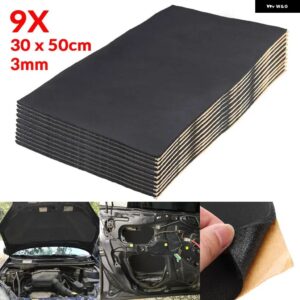 9個/12個 10/8/6/3MM 車用サウンドマット 防音 遮熱 断熱 デッドニングマット フード クローズドセルフォーム 50X30CM - 9pcs 30x50x0.3cm