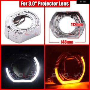 SINOLYN 2.5/3.0 LED エンジェルアイズ ウィンカー シュラウド スイッチバック ベゼル ヘッドライト レンズ HELLA 3R G5/KOITO Q5/WST プロジェクターレンズ - 3.0 Silver C Cover