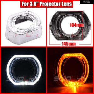 SINOLYN 2.5/3.0 LED エンジェルアイズ ウィンカー シュラウド スイッチバック ベゼル ヘッドライト レンズ HELLA 3R G5/KOITO Q5/WST プロジェクターレンズ - 3.0 Silver D Cover