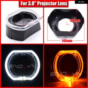 SINOLYN 2.5/3.0 LED エンジェルアイズ ウィンカー シュラウド スイッチバック ベゼル ヘッドライト レンズ HELLA 3R G5/KOITO Q5/WST プロジェクターレンズ - 3.0 Black D Cover