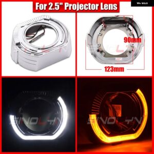SINOLYN 2.5/3.0 LED エンジェルアイズ ウィンカー シュラウド スイッチバック ベゼル ヘッドライト レンズ HELLA 3R G5/KOITO Q5/WST プロジェクターレンズ - 2.5 Silver A Cover