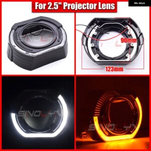 SINOLYN 2.5/3.0 LED エンジェルアイズ ウィンカー シュラウド スイッチバック ベゼル ヘッドライト レンズ HELLA 3R G5/KOITO Q5/WST プロジェクターレンズ - 2.5 Black A Cover