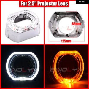 SINOLYN 2.5/3.0 LED エンジェルアイズ ウィンカー シュラウド スイッチバック ベゼル ヘッドライト レンズ HELLA 3R G5/KOITO Q5/WST プロジェクターレンズ - 2.5 Silver B Cover
