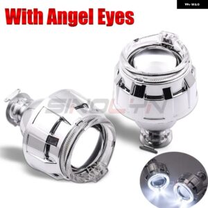 SINOLYN 2インチ バイ キセノン プロジェクターレンズ H7 H4 ヘッドライト エンジェルアイ DRL 車用ライトレンズ ヘッドランプ 車アクセサリー リ - with angel eyes