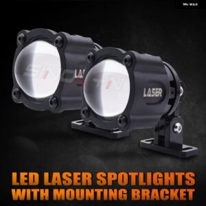 SINOLYN 82500LM LEDレーザースポットライト ハイビーム フォグランプ LEDライト 車用プロジェクターレンズ 車用 ヘッドランプ 防水 レトロフィット - With Brackets