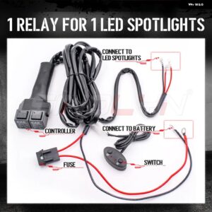 240W 配線 制御 スイッチリレー ハーネス BI LED フォグランプ LED スポットライト PTF 車 オフロード車 12V ケーブル - For 2 Spotlights