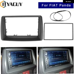 ダブルディンカー ラジオ フェイシア 2003-2012 FIAT PANDA カー スタイリング オート ステレオ アダプター ダブル2 DIN フレーム パネル ベゼル - 178x102mm