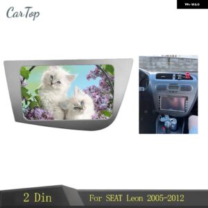 2DIN カー ラジオ フェイシア シート レオン LHD/RHD ステレオ パネル ダッシュ取り付けキット トリム DVD ラジオ フェイス ベゼル フレーム - LHD