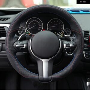 ブラック 本革 スエード車用 ステアリングホイール カバー BMW M スポーツ F30 F31 F34 X1 F07 X2 F10 F11 F25 F32 F33 F36 X3 F39 F48 - Style 1