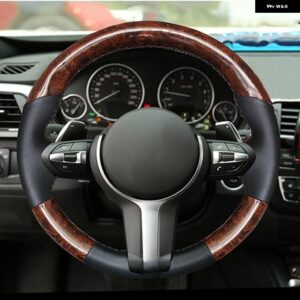 ブラック 本革 スエード車用 ステアリングホイール カバー BMW M スポーツ F30 F31 F34 X1 F07 X2 F10 F11 F25 F32 F33 F36 X3 F39 F48 - style 2