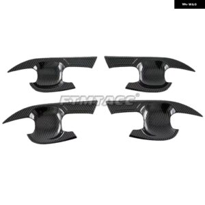 トヨタ BZ4X 2022 2023 ABS カーボン 車 ドアハンドル カバー トリム サイドドア グラブ ドアノブ ハンドルボウル 外装 12月 - handle bowl cover