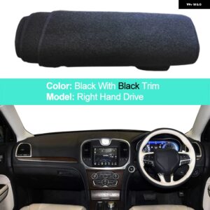 車用 ダッシュボード カバー カーペット ダッシュマット クライスラー 300 300C LD ランチア テーマ 2011-2022 オートサンシェード 紫外線防止ラグ パッド - RHD Black Edge