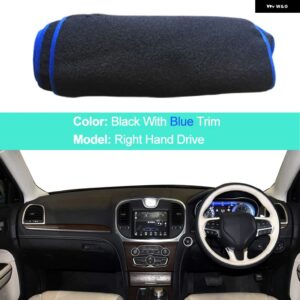 車用 ダッシュボード カバー カーペット ダッシュマット クライスラー 300 300C LD ランチア テーマ 2011-2022 オートサンシェード 紫外線防止ラグ パッド - RHD Blue Edge