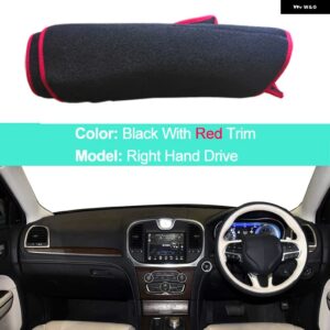 車用 ダッシュボード カバー カーペット ダッシュマット クライスラー 300 300C LD ランチア テーマ 2011-2022 オートサンシェード 紫外線防止ラグ パッド - RHD Red Edge