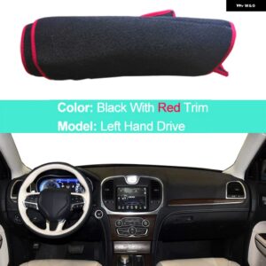 車用 ダッシュボード カバー カーペット ダッシュマット クライスラー 300 300C LD ランチア テーマ 2011-2022 オートサンシェード 紫外線防止ラグ パッド - LHD Red Edge