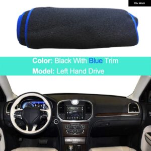 車用 ダッシュボード カバー カーペット ダッシュマット クライスラー 300 300C LD ランチア テーマ 2011-2022 オートサンシェード 紫外線防止ラグ パッド - LHD Blue Edge