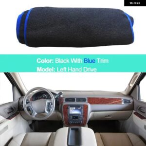 2層式カーオートダッシュマット ダッシュボード サンシェード カバー カーペットケープ シボレー タホ サバーバン 2007-2012 GMC シエラ ユーコン - LHD Blue Edge