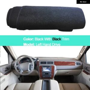 2層式カーオートダッシュマット ダッシュボード サンシェード カバー カーペットケープ シボレー タホ サバーバン 2007-2012 GMC シエラ ユーコン - LHD Black Edge