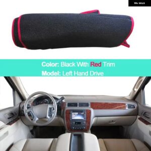 2層式カーオートダッシュマット ダッシュボード サンシェード カバー カーペットケープ シボレー タホ サバーバン 2007-2012 GMC シエラ ユーコン - LHD Red Edge